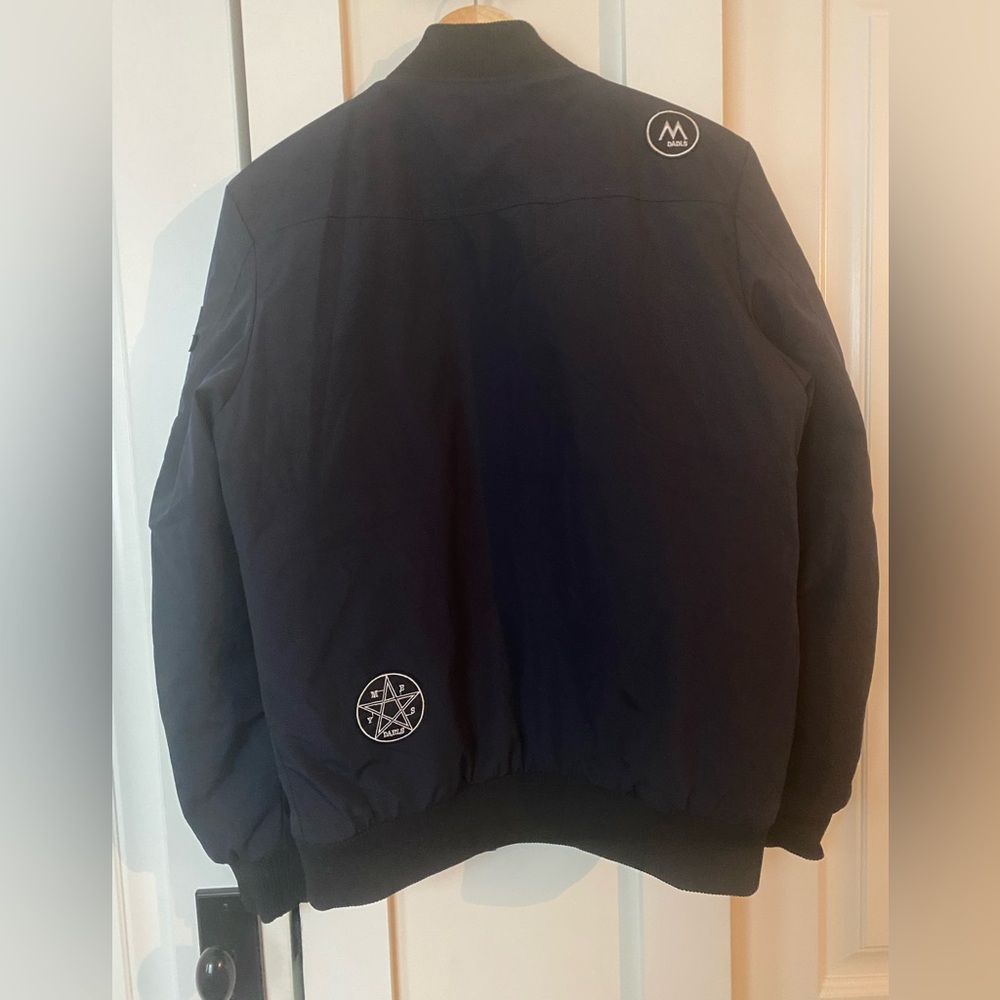 Black Bomber Jacket with Patch Details - Picture 2 of 3